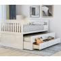 Twin Captain’s Bed Storage daybed with Trundle and Drawers for Kids Guests (White)
