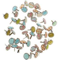 Jili Online 100 Pieces Mixed Metal Mini Decorative Brads Paper Fasteners for Paper Crafts Scrapbook DIY 12mm