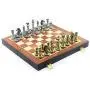 LINWEI Chess Set Board Game for Kids Adult Draughts Chess Set,Metal Chess Set Portable Game of International Chess Wooden Folding Chess Board King Height 67mm Chess Game Casual Puzzle Part A0-290B