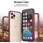 Slim Thin Phone Case Compatible with iPhone 12 Pro Max, Metal Bumper Cover with Soft TPU Inner [No Signal Interference][Support Wireless Charging] Compatible for iPhone 12 Pro Max, Red