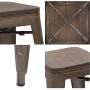 Devoko Metal Bar Stool 24 Indoor Outdoor Stackable Barstools Modern Industrial Vintage Gun Counter Wood Top Bar Stools Set of 4 (Gun)