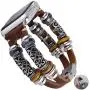 Vikoros Vintage Leather Strap Compatible with Apple Watch 38mm 40mm 42mm 44mm, Handmade Boho Fancy Cuff Bracelet Replacement Wristband for iWatch Series 5/4/3/2/1 Sport Women
