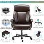 High Back Big & Tall 400lb Office Chair - Heavy Duty Metal Base, Adjustable Tilt Angle, Thick Padding and Ergonomic Design Bonded Leather Executive Desk Computer Task Swivel Chair
