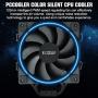 Pccooler GI-H58UB Air Cooler with 5 Continuous Direct Contact Heatpipes-120mm PWM Fan and Blue LED-Aluminum Heat Sink CPU Cooler for Intel LGA775, AMD AM4（Black）
