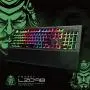 AULA L2098 RGB Mechanical Gaming Keyboard, 104 Floating-Keys Keyboard with Tactile Blue Switches, Silver Metal Board, Magnetic Light Bar Wrist Rest Plus 4 Backlit/Media Control Knob Buttons