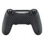 eXtremeRate Black Silver Carbon Fiber Bottom Shell, Soft Touch Back Housing Case Cover, Game Improvement Replacement Parts for Playstation 4 PS4 Slim Pro Controller JDM-040, JDM-050 and JDM-055