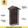 More Birds 38129 Stokes Select Cake Suet Buffet Feeder with Metal Roof, Four, Brown