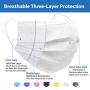 Assacalynn Disposable Face Masks White 50pcs, 3 Layer Disposable Masksfor Men Women