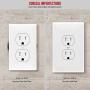 ENERLITES Duplex Receptacle Outlet Wall Plate, Jumbo Outlet Covers, Oversized 1-Gang 5.5'' x 3.5'', Polycarbonate Thermoplastic, 8821O-W, White