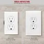 ENERLITES Duplex Receptacle Outlet Wall Plate, Jumbo Outlet Covers, Oversized 1-Gang 5.5'' x 3.5'', Polycarbonate Thermoplastic, 8821O-W, White