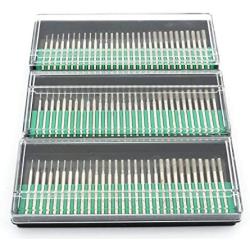 Lawei 90 pcs Diamond Burrs Bits Drill - Head Diameter 1 mm 30 pcs, 2 mm 30 pcs, 3 mm 30 pcs Glass Gemstone Metal for Power Drill Parts Accessories