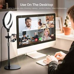 Selfie Ring Light for Laptop Computer,Yoozon LED Desk Ring Light with Adjustable Phone Holder&Metal Stand for Video Conference Lighting,Zoom Call Meeting,Webcam Chat,Makeup,Live Streaming,YouTube