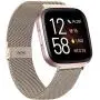 ZWGKKYGYH Compatible with Fitbit Versa 2/Versa/Versa Lite Bands for Women Men, Metal Mesh Magnetic Band Stainless Steel Bracelet Strap Replacement for Fitbit Versa Smartwatch, Champagne Large