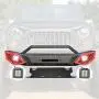 JROAD Compatible with Front Bumper Jeep Wrangler 2007-2018 JK JKU Sahara Rubicon Sports 2/4-door 2xLED Fog Lights Built-in Winch Plate Stubby Blade Heavy Steel Grille Guard Tube