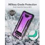 YOUMAKER Kickstand Case for Galaxy S10 Plus, Built-in Screen Protector Work with Fingerprint ID Full Body Heavy Duty Protection Shockproof Cover for Samsung Galaxy S10+ Plus 6.4 inch - Purple