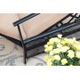 MFSTUDIO Patio Recliner Chair Metal Adjustable Back Outdoor Lounge Chair with 100% Olefin Cushion(Beige)