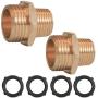 Xiny Tool 3/4'' GHT Male x 1/2'' NPT Male Connector, Brass Garden Hose Fitting, Adapter, Industrial Metal Brass Garden Hose to Pipe Fittings Connect, 2 Pack