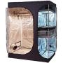TopoGrow 2-in-1 Indoor Grow Tent 60''X48''X80'' 600D High-Reflective W/2-Tiered for Lodge Propagation and Flower Plant Growing
