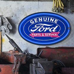 American Art Decor Officially Licensed Genuine Ford Parts & Service LED Neon Sign Wall Decor for Man Cave, Bar, Garage, Game Room – USB Powered (10.25” x 16.25”)