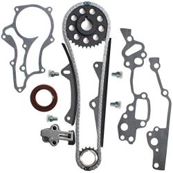 NEW Timing Chain Kit (2 Heavy Duty Metal Guide Rails) with Water Pump, & Graphite Head Gasket compatible with 85-95 Toyota 2.4L 4Runner Pickup Celica 4-Cylinder SOHC 8-Valve Engine 22RE 22REC