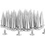 RUBYCA 25MM 10 Sets Large Metal Big Tree Spikes and Studs Metallic Screw-Back for DIY Leather-Craft Silver Color