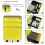 Dprodo 3 Drawers Mobile File Cabinet with Lock, Metal Filing Cabinet for Legal & Letter Size, Locking File Cabinet for Home & Office Full-Exte