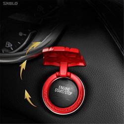 Transformers car one-Button Start Button Protective Cover Interior Modification Ignition Device Switch Metal Decorative Stickers (Red)