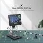 Linkmicro Digital Microscope with Endoscope Image Switchable 7 Inch Screen Two Camera Real Time Sync Play with Metal Adjustable Stand for Material Inspection, Phone Repair and SMT/BGA Soldering Tools Linkmicro Digital Microscope with Endoscope Image Switchable 7 Inch Screen Two Camera Real Time Sync Play with Metal Adjustable Stand for Material Inspection, Phone Repair and SMT/BGA Soldering Tools