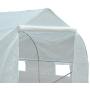 Outsunny 11.5 x 10 x 7 Outdoor Portable Walk-in Tunnel Greenhouse with Roll-up Windows & Zippered Entrance, White