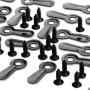 AKOAK 100 Sets Metal Picture Photo Mirror Arch Frame Turn Button with Screws for Hanging Pictures（Black）