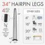 34 Inch Hairpin Legs – 4 Easy to Install Metal Legs for Furniture – Mid-Century Modern Legs for Coffee and End Tables, Chairs, Home DIY Projects + Bonus Rubber Floor Protectors by INTERESTHING Home 34 Inch Hairpin Legs – 4 Easy to Install Metal Legs for Furniture – Mid-Century Modern Legs for Coffee and End Tables, Chairs, Home DIY Projects + Bonus Rubber Floor Protectors by INTERESTHING Home