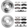 CRK14002 FRONT 325mm + REAR 331mm Premium 6 Lug [4] Rotors + Brake Pads + Clips [fit Chevy Enclave GMC Traverse Acadia]
