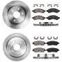 CRK14002 FRONT 325mm + REAR 331mm Premium 6 Lug [4] Rotors + Brake Pads + Clips [fit Chevy Enclave GMC Traverse Acadia]