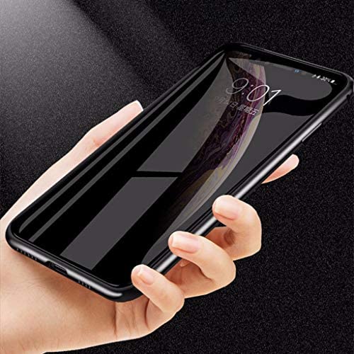 MIMEI Privacy Magnetic Case for iPhone X/Xs 5.8'', Clear Double Sided Tempered Glass [Magnet Absorption Metal Bumper Frame] Thin Anti-Spy 360 Full Protective Phone Case 5.8 (Gold, X/Xs 5.8'')