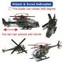 JQGT Diecast Military Vehicles Army Toy 6 in 1 Assorted Metal Model Cars Fighter Tank Attack Helicopter Panzer Playset for Kids Toddlers