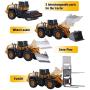 CUTE STONE Alloy Construction Vehicles Truck Toy Set, Kids Engineering Truck Playset, Crane, Excavator, Cement, Fuel Truck, Wheel Loader with 3 Interchangeable Parts,Gift for Toddlers Boys Children