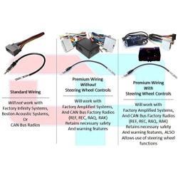 Khaki and Black Aftermarket Double Din Stereo Radio Dash Kit Install Bezel + Wiring Harness/Antenna Adapter Compatible with Dodge Ram 2006 2007 2008 2009