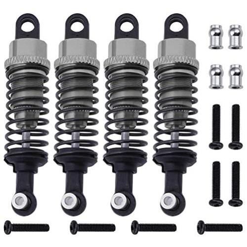 HobbyPark 4pcs Aluminum Shock Absorber Assembled Damper Replacement A949-55 for WLtoys 1/18 RC Car A959 A979 K929 A959-B A969-B A979B (Gray)