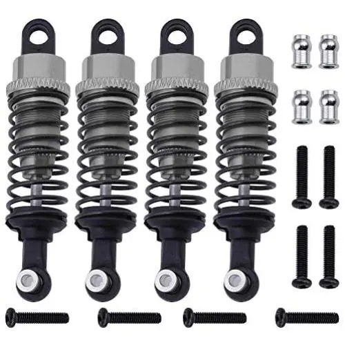 HobbyPark 4pcs Aluminum Shock Absorber Assembled Damper Replacement A949-55 for WLtoys 1/18 RC Car A959 A979 K929 A959-B A969-B A979B (Gray)