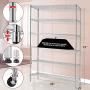 Meet Perfect 6-Shelf Shelving Storage Unit,Heavy Duty Metal Organizer Wire Rack w/Wheels,76 x 48x 18 Adjustable 4800 LBS NSF Shelves- Chrome Silver