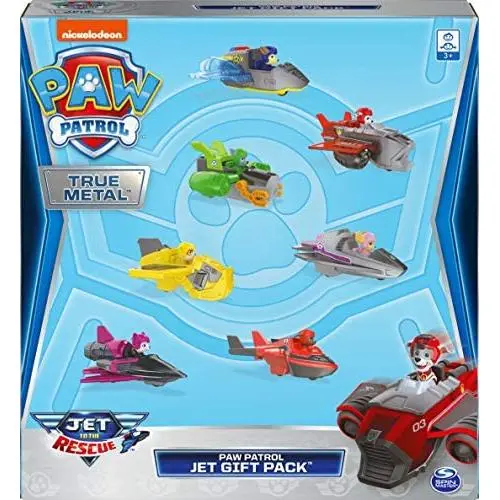 Paw Patrol, True Metal Jet to The Rescue Gift Pack with 7 Collectible Die-Cast Vehicles, 1:55 Scale, Amazon Exclusive