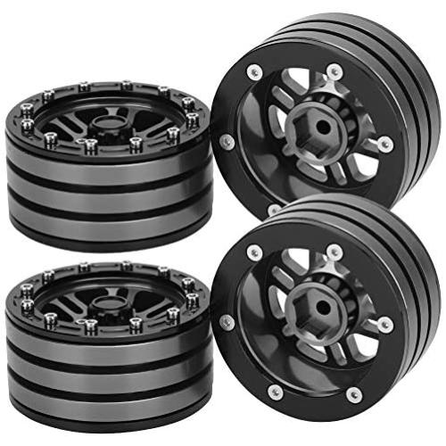 Demeras RC Crawler Wheel Hub Stripe Metal Wheel Hub 1.9 Inch Compatible with SCX10 1/10 RC Rock Crawler Parts