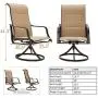 Top Space Patio Dining Chairs Textilene High Back Outdoor Swivel Rocker Set with All Weather Frame (Beige,Set of 2) Top Space Patio Dining Chairs Textilene High Back Outdoor Swivel Rocker Set with All Weather Frame (Beige,Set of 2)