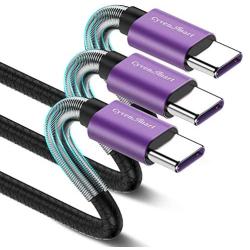 Short USB Type C Cable 1ft, 3 Pack USB A 2.0 to USB-C Fast Charger Durable TPE Cord Compatible with Samsung Galaxy S10 S9 S8 Plus Note 9 8,Huawei,Moto Z Z2,LG V30 -Purple