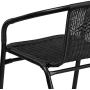 Flash Furniture Black Rattan Indoor-Outdoor Restaurant Stack Chair
