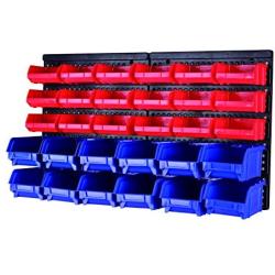 MaxWorks 80694 30-Bin Wall Mount Parts Rack/Storage for your Nuts, Bolts, Screws, Nails, Beads, Buttons, Other Small Parts