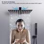 Tenfe Shower System with 10 Inches Rain Shower Head and Square Handheld Spray, Matte Black Wall Mounted Rainfall Showerhead Combo Set (Contain Brass Rough-in Valve Body and Trim)