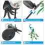 CHINLY Garden Decorations Outdoor, Metal Peacock Decor Solar Garden Lights Stake Waterproof for Patio Yard Pathway (Crystal Lampshade)