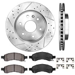 Callahan CDS02024 FRONT 325mm Premium D/S 6 Lug [2] Brake Rotors + Ceramic Pads + Clips [ fits 2008-2017 Buick Enclave | 2009-2017 Chevy Traverse | 2007-2017 GMC Acadia | 2007-2010 Saturn Outlook ]