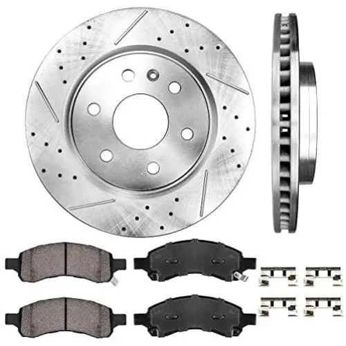 Callahan CDS02024 FRONT 325mm Premium D/S 6 Lug [2] Brake Rotors + Ceramic Pads + Clips [ fits 2008-2017 Buick Enclave | 2009-2017 Chevy Traverse | 2007-2017 GMC Acadia | 2007-2010 Saturn Outlook ]